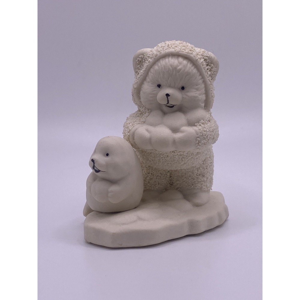 Snowbabie Style White Bear & Seal Porcelain Figurine Winter Christmas Decor